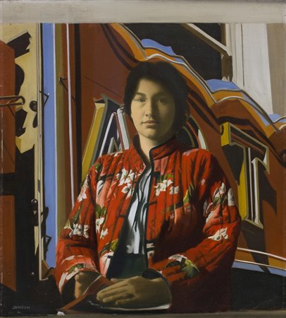 JONATHAN JANSON Ritratto femminile, 1981 Olio su tela, 27,5 x 25 cm Firma in...