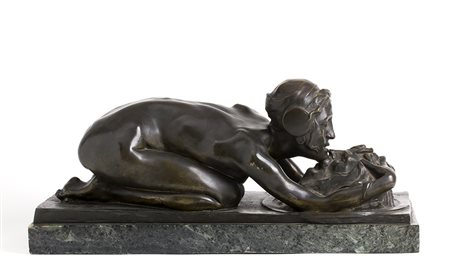 CARLO DE VEROLI Salomè che bacia la testa del Battista Scultura di bronzo, 22...