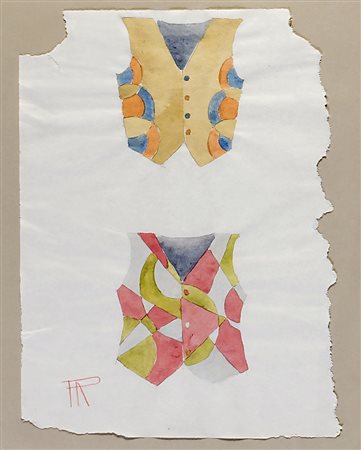 PIPPO RIZZO Gilet, 1925 circa Acquerello su carta, 25 x 19 cm Sigla in basso...