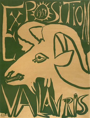 PABLO PICASSO Vallauris Exposition, 1952 Linoleum, 65,5 x 49 cm