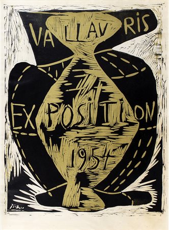 PABLO PICASSO Vallauris Exposition, 1954 Linoleum , 57 x 75 cm