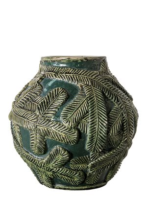 DUILIO CAMBELLOTTI Vaso con decorazione a rilievo di rami di abete, 1924-26...