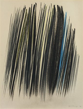 Hans Hartung (Lipsia 1904 - Antibes 1989) &quot;P1959-168&quot; 1959 pastello...