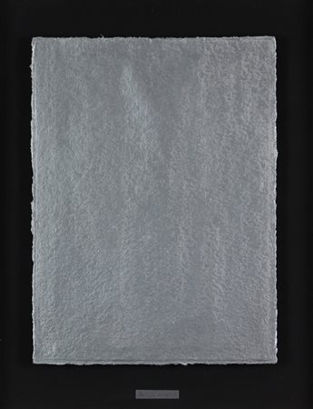 Bernard Aubertin, Monochrome Argent, 2008, acrilico spatolato su cartone, cm....