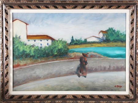 ROSAI OTTONE (1895 - 1957) Passeggiata. Olio su tela. Cm 100,00 x 70,00....