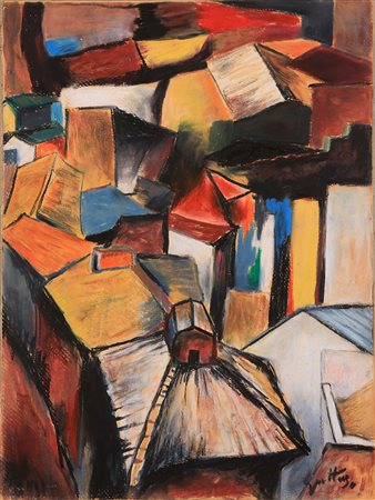 RENATO GUTTUSO Bagheria 1911 - Roma 1987 Senza titolo pastelli su cartoncino...