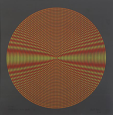 ALBERTO BIASI Padova 1937 " Interfaccia rosso giallo " 1970 serigrafia a...