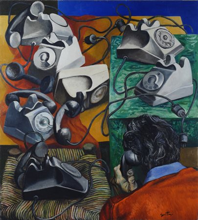 Renato Guttuso, Bagheria 1912 - Roma 1987, Telefoni (o l'Incomunicabilità),...