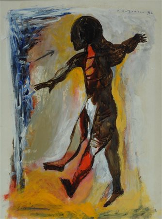 Mirko Pagliacci, Losanna 1959 - 0, Figura, 1996, Olio su carta, cm....