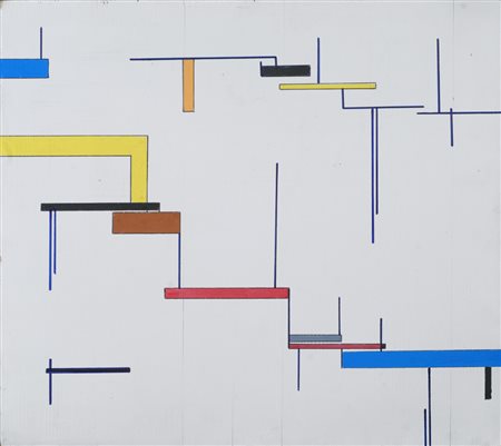 Roberto Crippa, Milano 1921 - Bresso 1972, Geometrico, 1950, Olio su tavola,...