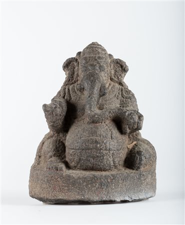 Arte Indiana Scultura in pietra raffigurante Ganesh India, Vijayanegar, XIV -...