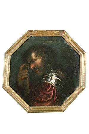 DELLA VECCHIA PIETRO (1603 - 1678) Ritratto di guerriero. . Olio su tela. Cm...