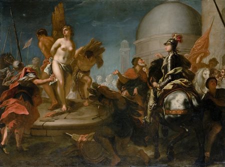 BELLUCCI ANTONIO (1654 - 1726) Olindo e Sofronia. Olio su tela. Cm 194,00 x...