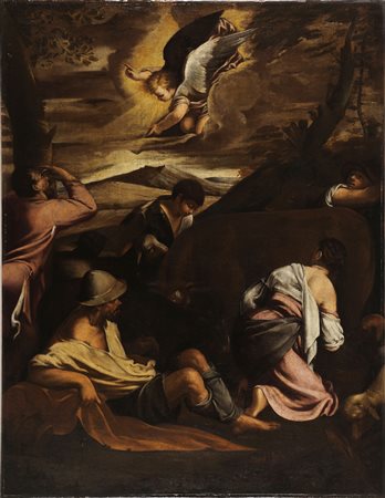 ORRENTE PEDRO (1580 - 1645) Annuncio ai pastori. Olio su tela. Cm 86,00 x...