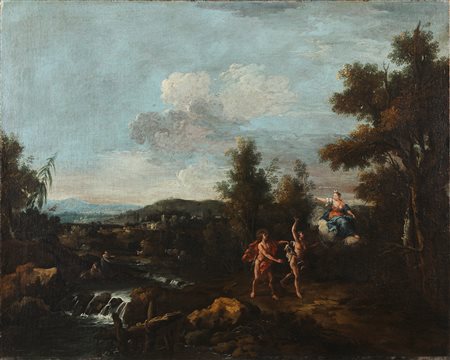 ZAIS GIUSEPPE (1709 - 1784) Attribuito a, Scena mitologica in un paesaggio....