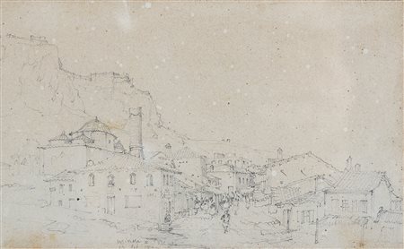 RENICA GIOVANNI (1808 - 1884) Paesaggio. . Matita su carta. Cm 17,00 x 11,50....