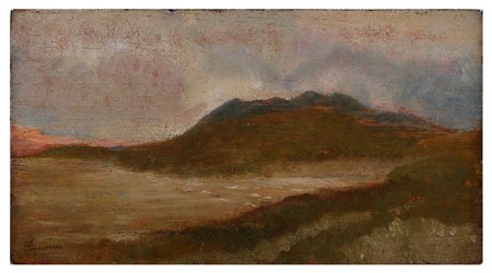 CECCONI EUGENIO (1842 - 1903) Paesaggio costiero. Olio su tavola. Cm 30,00 x...