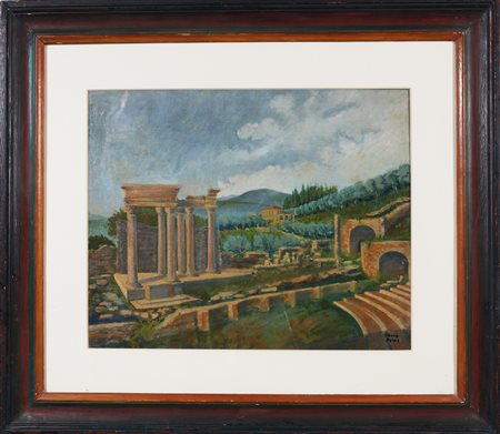 PUCCI SILVIO (1892 - 1961) Monumenti antichi. Olio su tela. Cm 55,00 x 45,00....