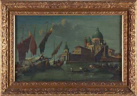 ARTISTA DEL XIX SECOLO Veduta di Venezia. Olio su tela. Cm 60,00 x 38,00....