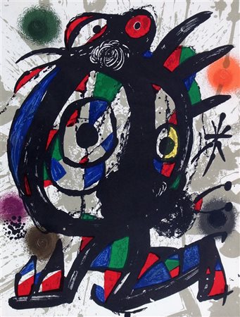 MIRO' JOAN E 1893 - 1983 "Composition" 32x23,5 litografia a colori Bibl.:-...