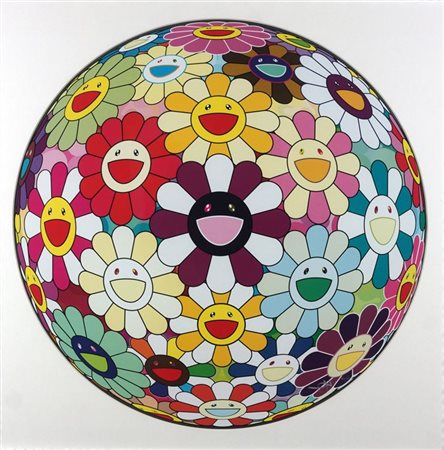 MURAKAMI TAKASHI Tokyo1962 "Flowerball sexual violet" 2013 Diam. cm 70...