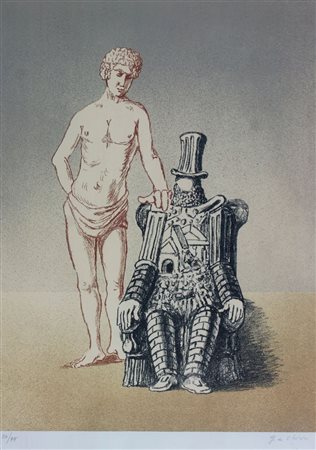 DE CHIRICO GIORGIO Volos 1888 - 1978 Roma "Il figliol prodigo" 1970 58,5x41,5...