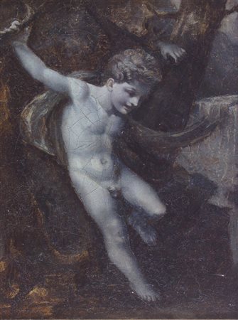 PITTORE ANONIMO "Putto" 21,5x16 olio su tela