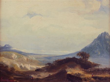 CAMINO GIUSEPPE Torino 1818 - 1890 Caluso (TO) "Paesaggio" 16,5x22,5 olio su...