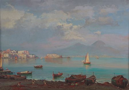 TORCIA FRANCESCO SAVERIO Napoli 1840 - 1891 "Veduta del golfo di Napoli"...