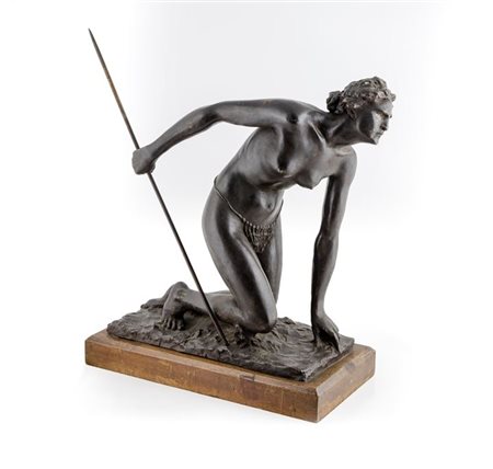 MONTI MICHELANGELO Milano 1875 - 1946 Torino "Diana" H. cm 39 scultura in...