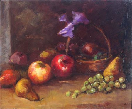 LISA MARIO Torino 1908 - 1992 "Natura morta di frutta" 50x60 olio su tavola...