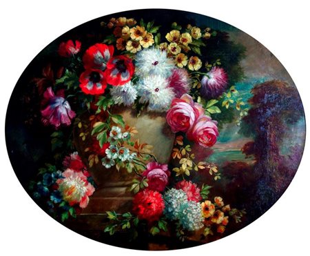 CERAGIOLI GIORGIO Porto S.Stefano (GR) 1861 - 1947 Torino "Fiori" 67x83 olio...