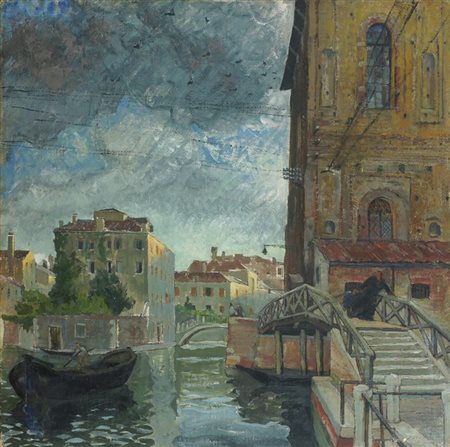 MARCHI VIRGILIO Livorno 1895 - 1960 Roma "Veduta di Venezia: la Scuola...