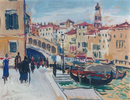 QUAGLINO MASSIMO Refrancore (AT) 1899 - 1982 Torino "Venezia" 1933 31x41...