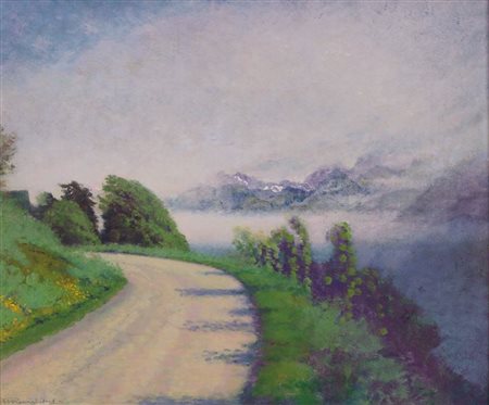 REVIGLIONE MARIO Torino 1883 - 1965 "Giornata di vento in val d'Ayas" 1929...