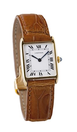 CARTIER Solo tempo, mod."Tank Arrondie", anni '80 35x25 mm Cassa di forma, in...