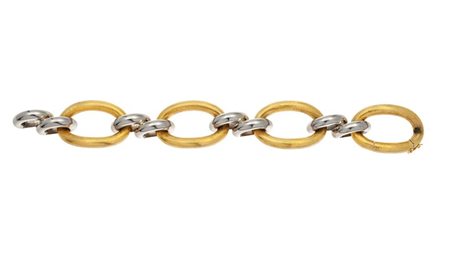 BRACCIALE Peso gr 74,4 Lunghezza cm 20 in oro giallo e bianco composto da...