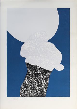 RINO CRIVELLI (1924) Coniglio - foglia con luna, 1972 Litografia Cm 70x50...