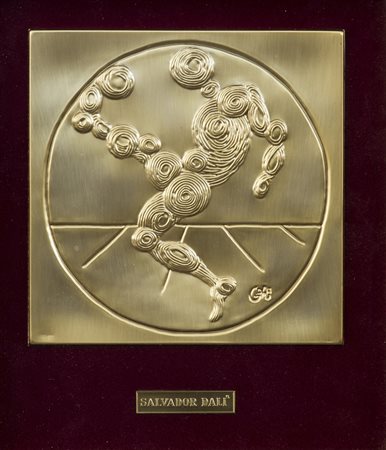 SALVADOR DALI (1904-1989) Football Bassorilievo in argento ed oro Diametro cm...