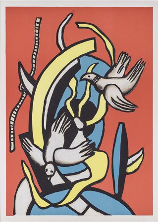 D'APR&Egrave;S FERNAND LEGER (1881-1955) Les oiseaux, 1973 Litografia a...