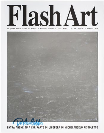 MICHELANGELO PISTOLETTO (1933) Senza Titolo Rivista Flash Art autografata...