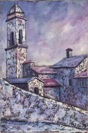 PIERO MAZZI (1938) Vecchio Campanile - Grosseto, 1973 Olio su tela Cm 60x40...