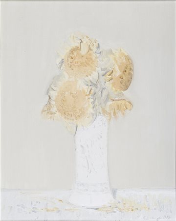 RENZO CODOGNOTTO (1938) Fiori gialli, 1992 Olio su tela Cm 50x40 Firma al...